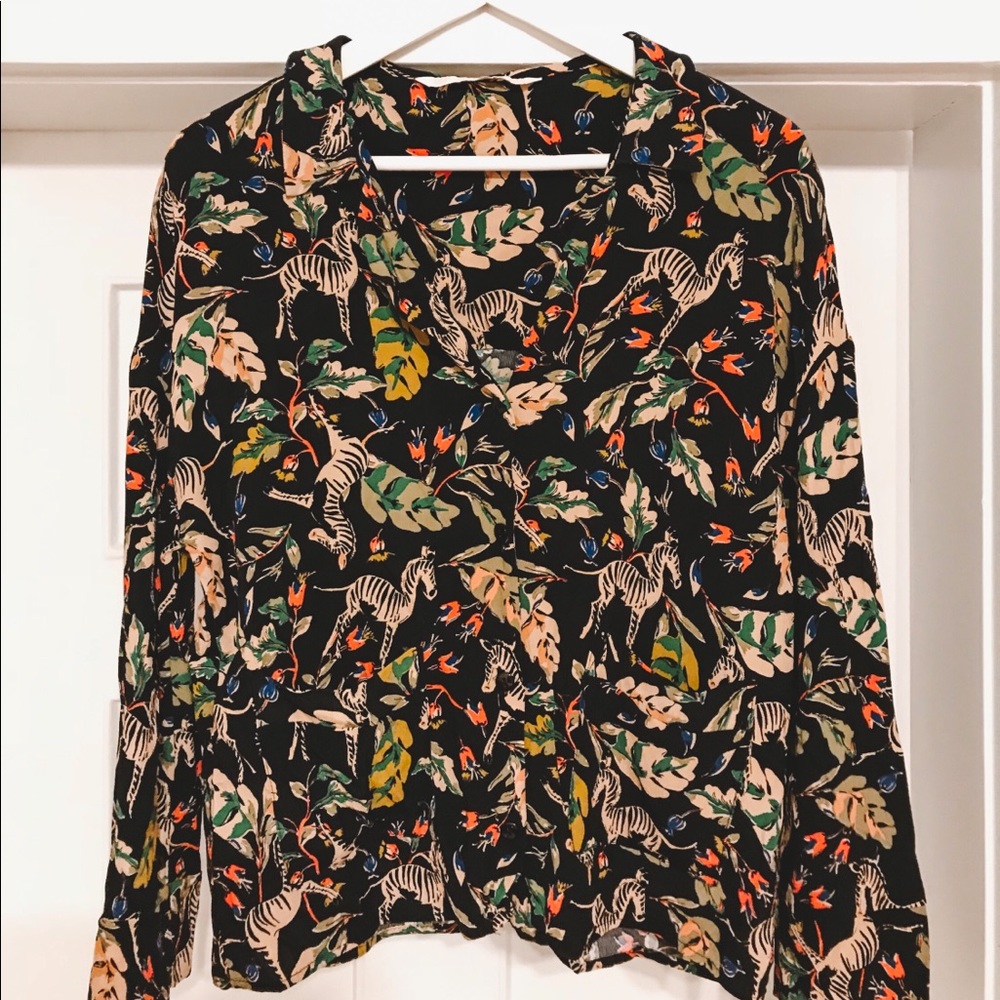 Zara Jungle Button Up Shirt